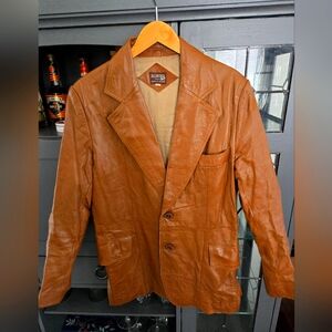 BALENCIAGA LEATHER BLAZER.